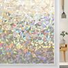 WCIC New 3D Rainbow Effect Window Privacy Films Decorative Anti-UV Film Non-adhesive Static Glass Sticker For Home Kitchen Office