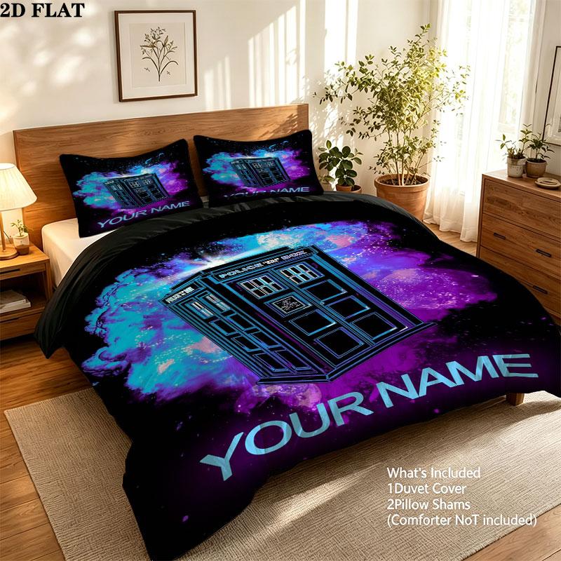 Custom Doctor Who Bedding Quilt Set Quilt Cover Pillowcase Home Decoration Birthday Gift (1 * duvet cover + 2 * pillowcase, without core)