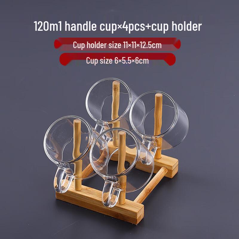 Transparent Glass Teacup Set with Rack