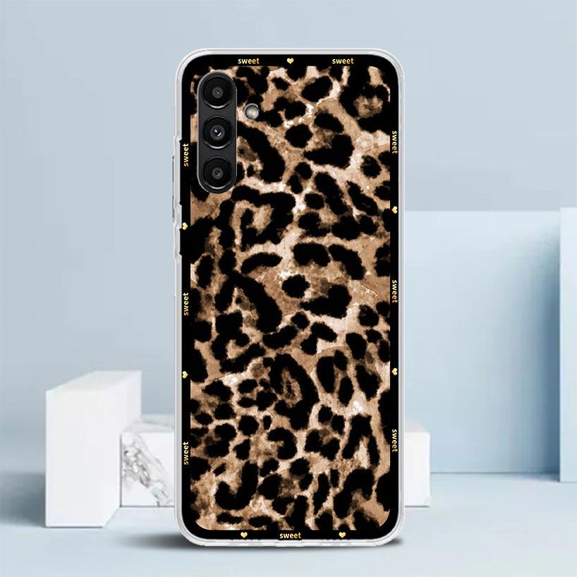 Чехол для телефона с принтом леопарда для Samsung Galaxy A17 A37 A57 A16 A15 A14 A13 A56 A55 A54 A53 A36 A35 A34 A33 A26 A25 A24 A23 G