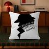 Literary Sherlock Holmes  Decorative Polyester Throw Pillow Cover Square Suitable for Home Office Coffee Shop Decor