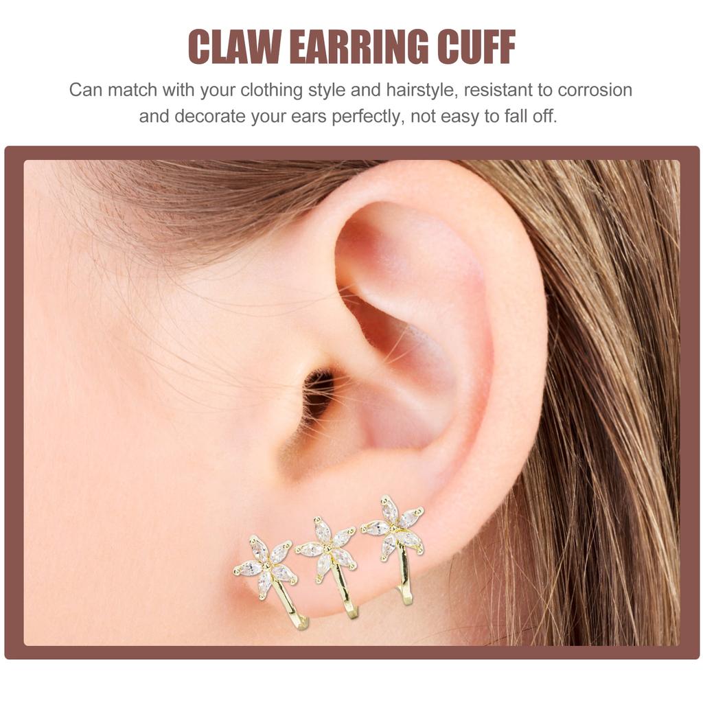 Ear Cuff Earrings Earring Cartilage Crawler Wrap Flower Stud Claw Jewelry Studs Pierce Cuffs Unpierced Ears Helix Fake