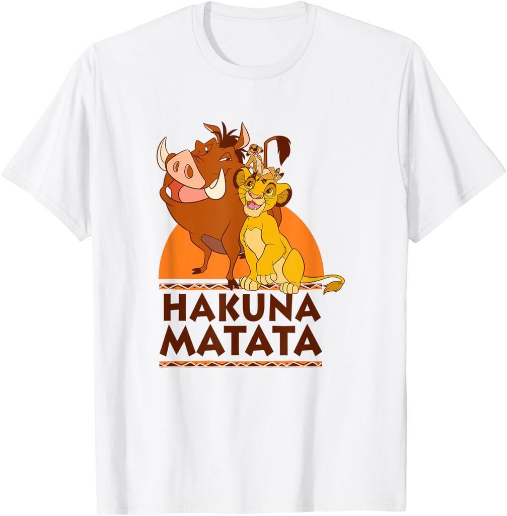 Hot Fashion Unisex The Lion King Hakuna Matata Simba Timon Pumbaa Shot T-Shirt S-4XL Four Seasons Gift