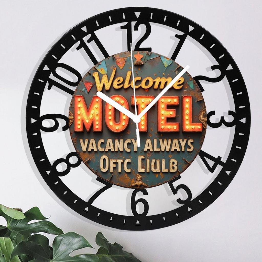 25cm Circular Iron Wall Clock with a Superhero Emblem/Logo Shape