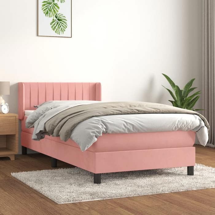 Maison Exclusive - Sommier à lattes de lit et matelas Rose 80x200 cm Velours
