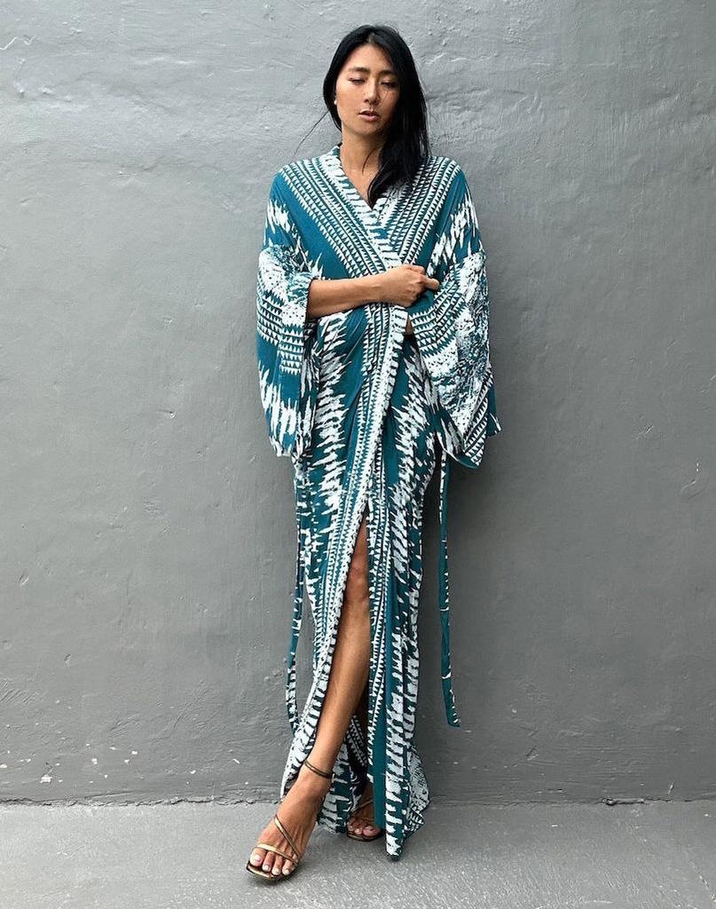 Европейско-американская хлопковая рубашка с принтом для защиты от солнца и накидка для бикини