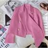 Женский маленький повседневный розовый пиджак - корейский и британский стиль для весны и осени