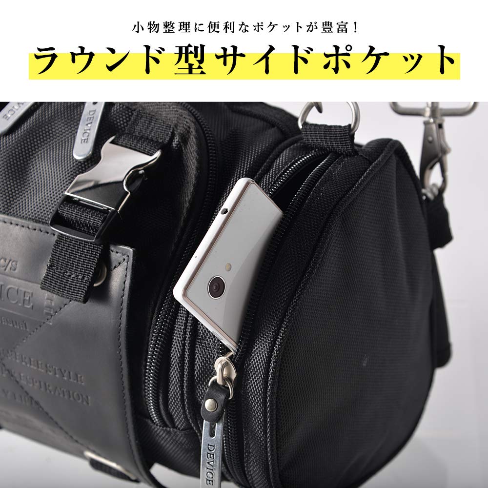 4-сторонняя поясная сумка большой емкости из искусственной кожи для улицы из нейлона, рюкзак Drum Boston, черный [Устройство]