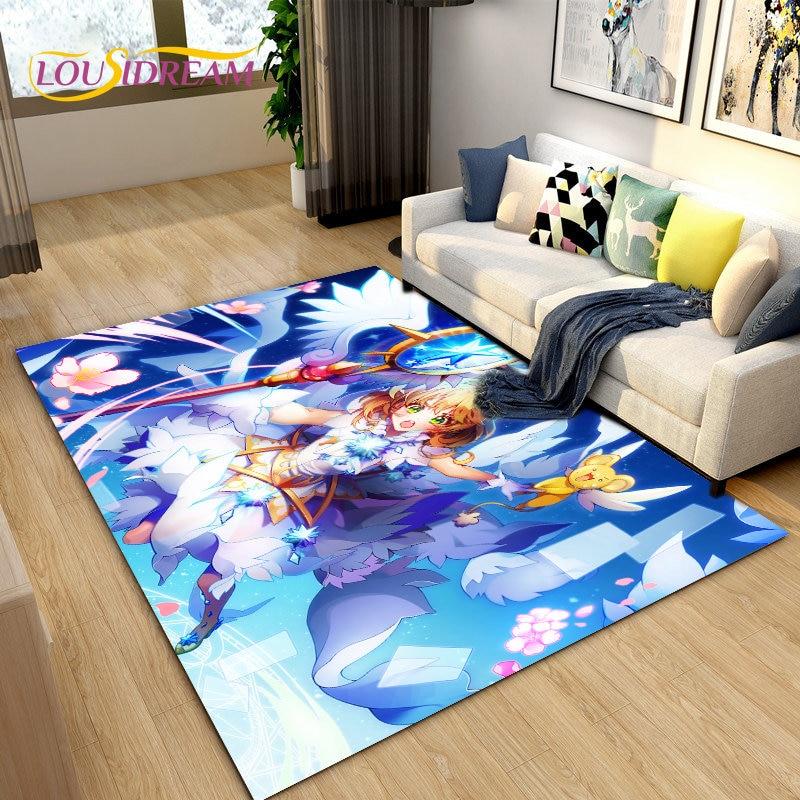 Милый мультяшный коврик Cardcaptor Sakura, коврик для гостиной, спальни, диван, коврик для украшения, детский нескользящий напольный коврик