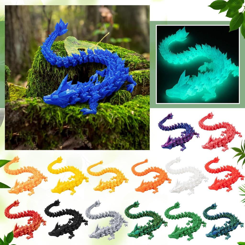 Mystery Dragon With Egg, 3D Printed Dragon With Egg, Full Articulated Flexible Dragon With Eggs, 3D Printed Gift Toy