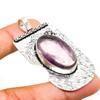 Sage Amethyst Gemstone Handmade 925 Silver Plated Jewelry Pendant 2.08"
