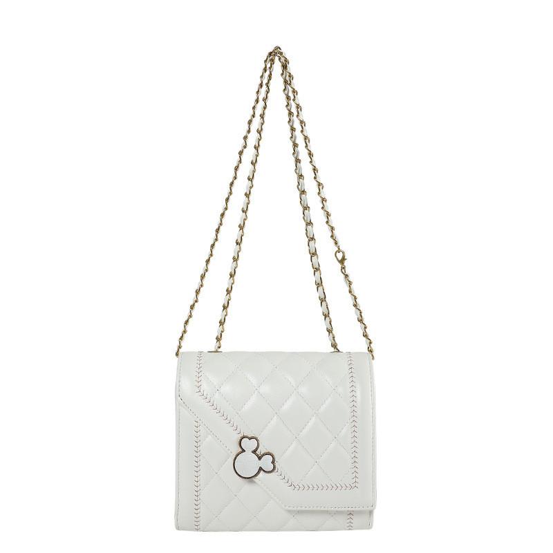 Chic 2024 Spring Fashion Cute Bear Head Lock Buckle Embroidered Small Shoulder Bag In Black White Or Rose Red