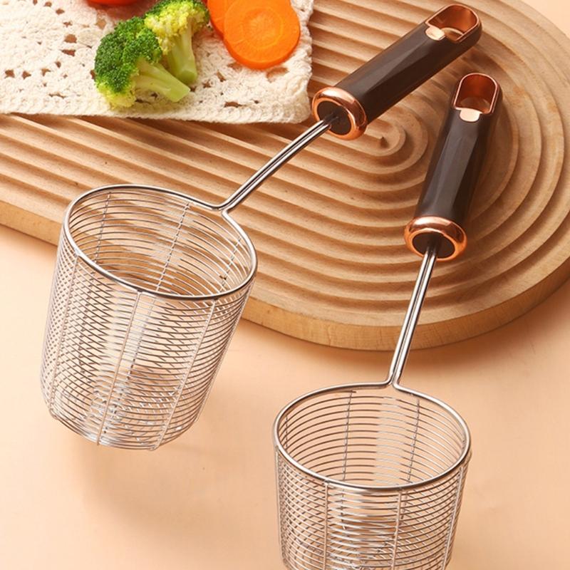 Stainless Steel Colander Deepening Skimmer Ergonomic Handle Colander Spoon Household Kitchen Cooking Accessories