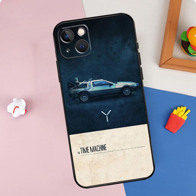 Back To The Future Time Machine Phone Case For iPhone 16 Pro Max 11 12 13 14 15 Pro Max Mini XR 15 16 Plus 16e Cover Shell