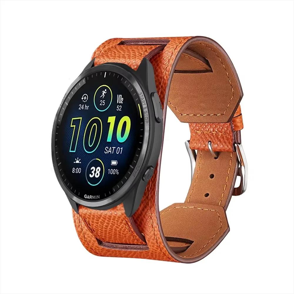 Кожаный ремешок 20 мм 22 мм для Garmin Forerunner 265 255 965 955 55 245 165 745 Браслет Garmin Vivoactive 5 4/Vivomove Trend