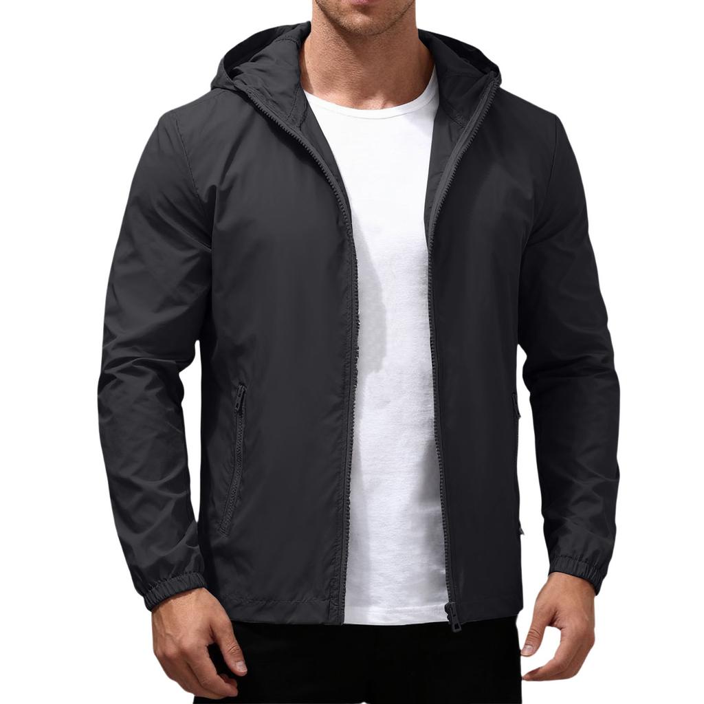 Men's Summer Light And Solid Color Outdoor Loose Large-sized Sun-protective Clothing, Windbreaker Jacket