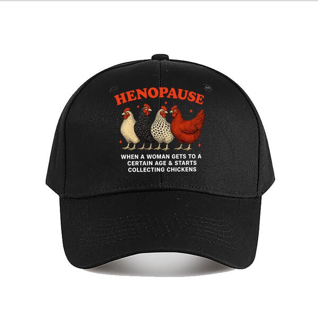 Henopause Humorous Chicken Baseball Cap Fashion Unisex Sunhat Womens Outdoor Sports