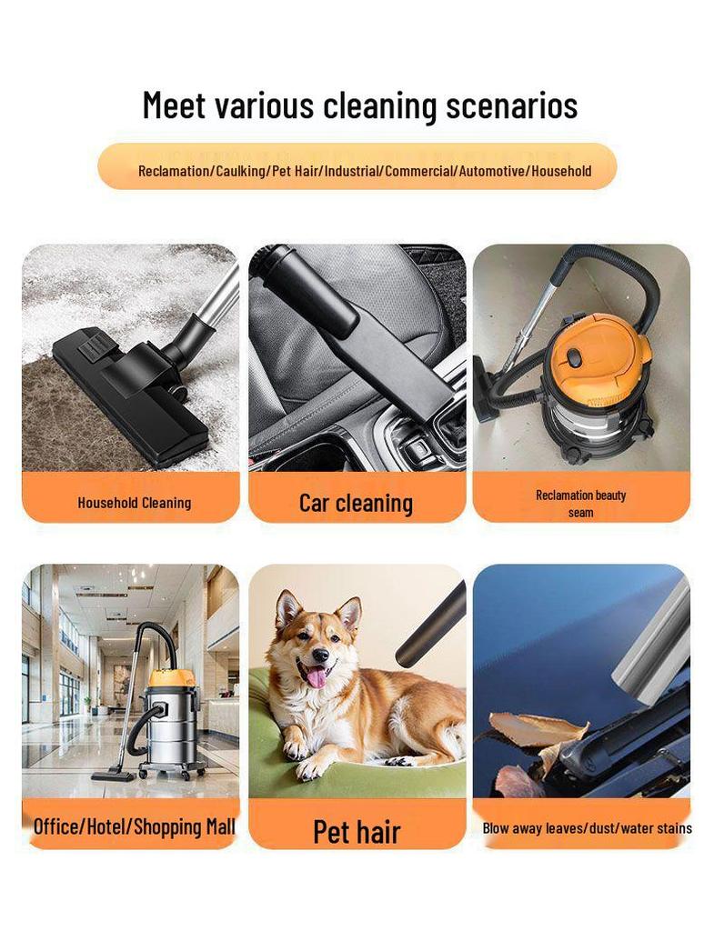 High-Suction Industrial Vacuum Cleaner for Home - Compact Wet & Dry Use, Grout Cleaning, Car Wash; Free Shipping
