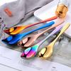 Colorful Stainless Steel Saucier Spoon Pointed Waterdrop Dressing Sauce Oil Spoon Ice Cream Cake DIY Bakeware Cake Spoons Tools