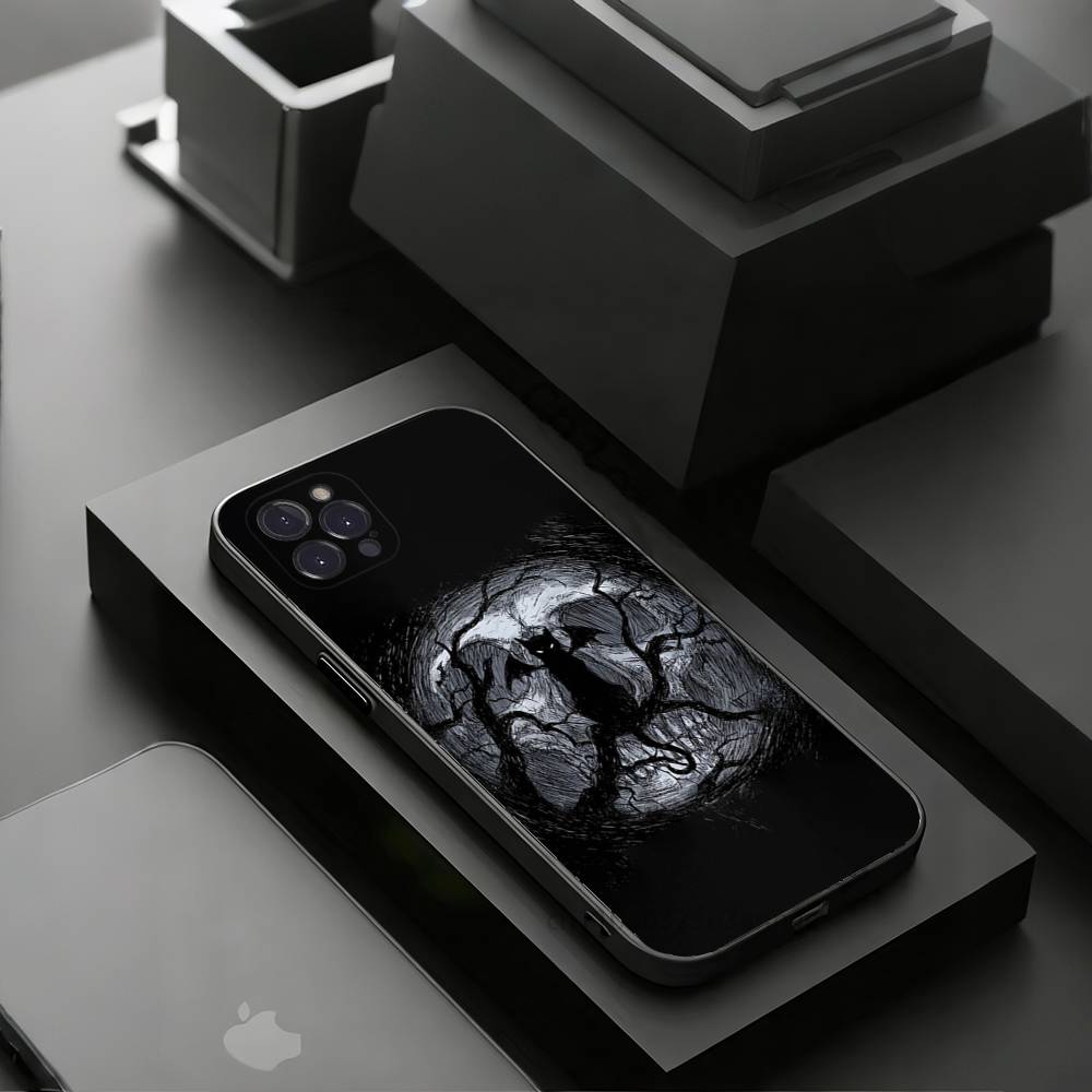 Готический Чехол-Бэтмен для iPhone 17 16 15 14 13 12 11 Pro Xs Max Mini Plus Противоскользящий Ударопрочный Жесткий