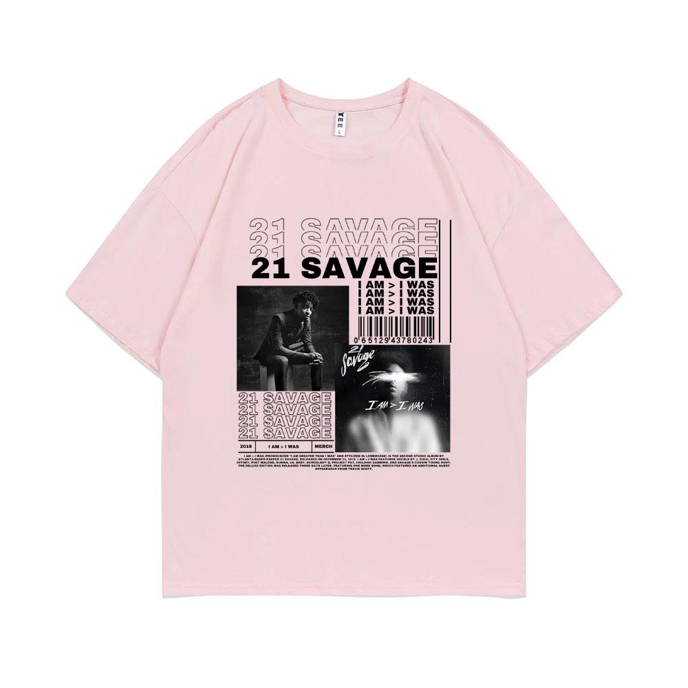 Rapper 21 Savage I Am I Was Music Album Graphic T-shirt Unisex Hip Hop T Shirts Male Vintage Casual Tshirt Unisex Fashion Streetwear