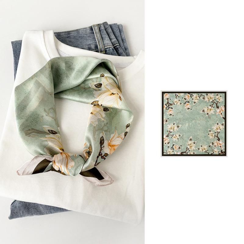 53 Plain Crepe Satin Silk Scarf Silk High-End National Style Printing 100% Mulberry Silk Silk Luxury Silk Square Scarf Women'S Scarf