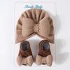 3Pcs/Set Bow Baby Fetal Cap 0-12 Months Newborn Turban Hat Indian Cap Baby Hat Socks Set  Autumn
