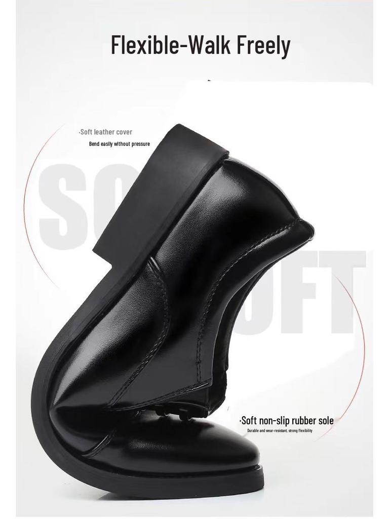 Men's British Style Pointed Toe Leather Shoes - Three-Piece Set for Autumn Fashion, Business, Casual Occasions