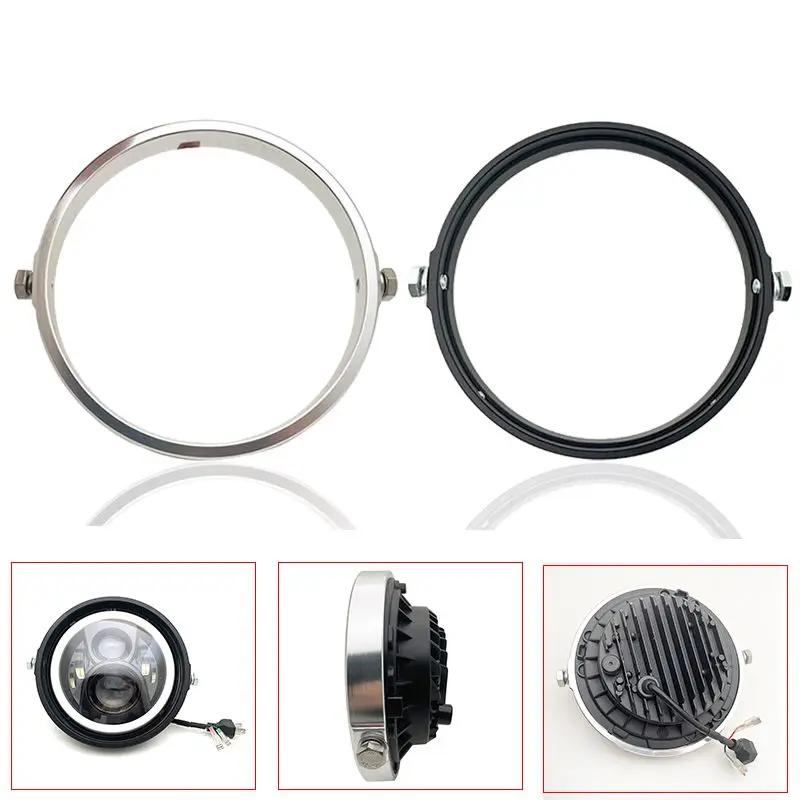 7 INCH LED Headlights Trim Bracket for Lamp Motorcycle Spotlights Adapter Ring Motorcycle Bracket Black Chrome Universal