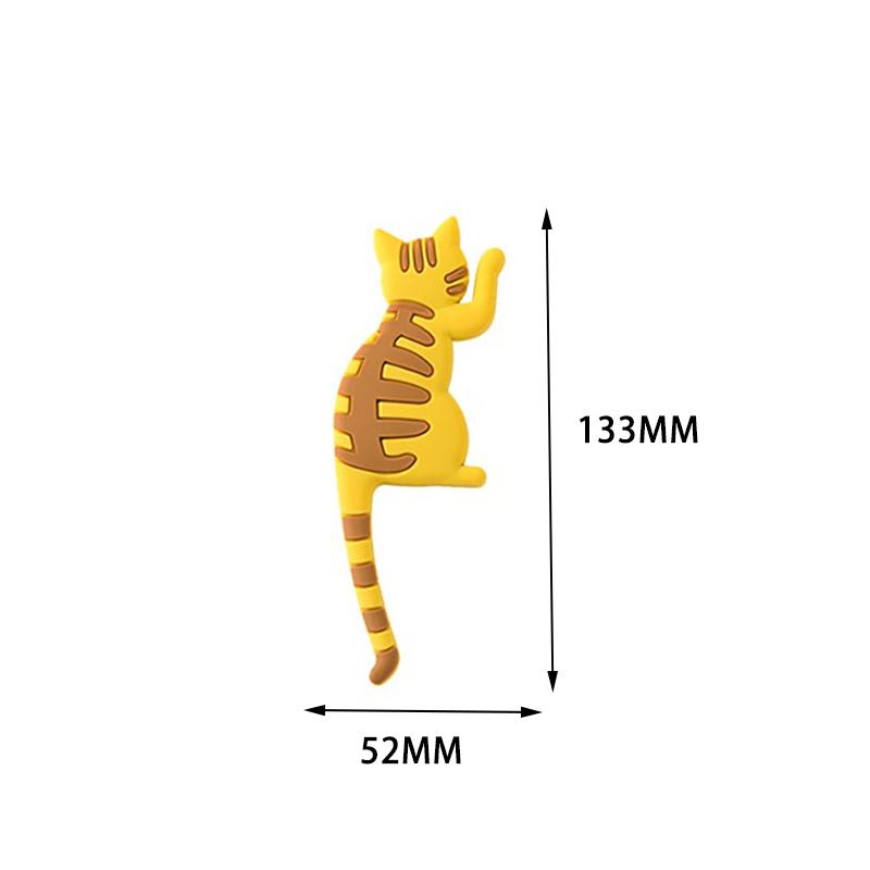 Cute Cat Design Refrigerator Magnetic Hook, Kawaii Refrigerator Sticker, Punch-free Magnet Hook, Magnetic Storage Hook