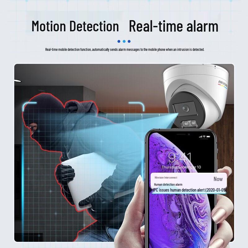 HIKVISION 4MP Full-Color Night Vision Indoor PoE AI Human Detection Security Camera CN plug (adapter included)