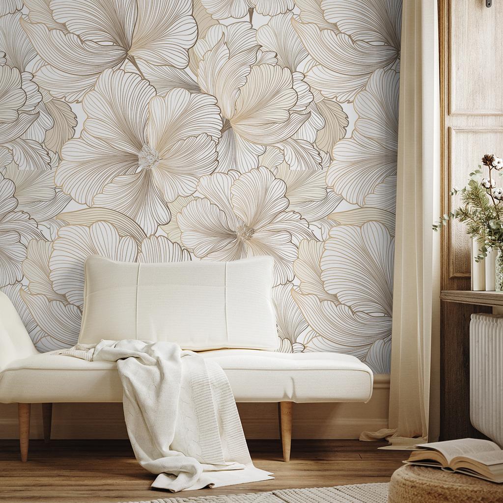 Растение Цветок Текстура Абстрактная Наклейка на Стену Самоклеящаяся Тикток Наклейка на Стену для Спальни Дома Наклейка Обои