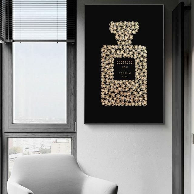 Роскошный золотой абстрактный парфюмерный холст, печать плакатов, настенная художественная картина для гостиной, современная живопись