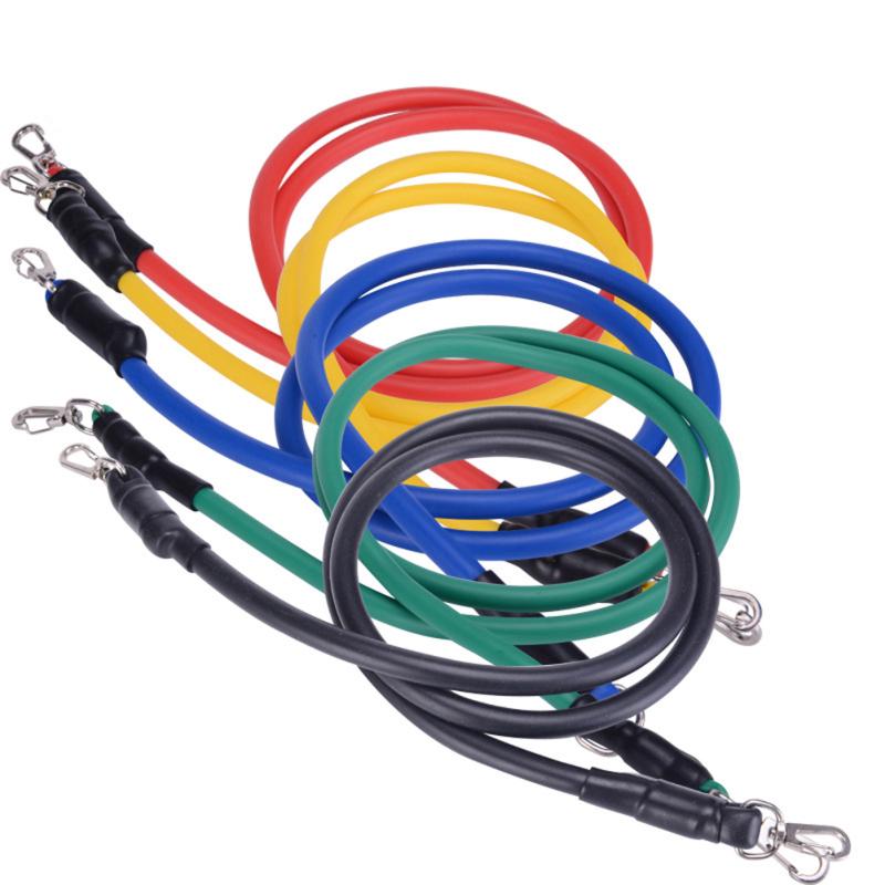 Горячий! 11 шт портативный набор эспандеров для упражнений стрейч фитнес домашний набор