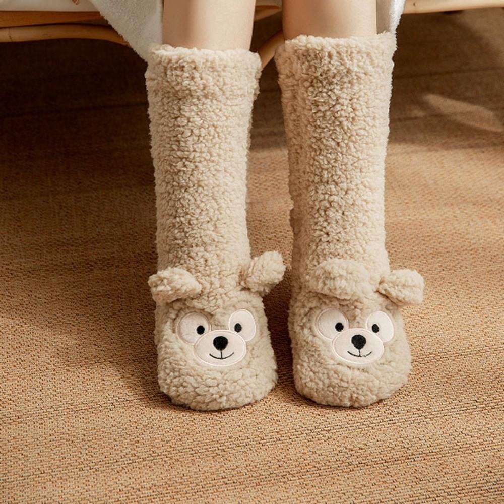 Thickened Thermal Socks Coral Fleece Leg Covers Warm Floor Socks  Christmas Gift