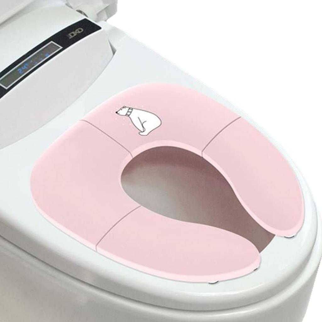 Вспомогательный складной унитаз для обучения младенцев, горшок, для мальчиков, для девочек, детский туалет, сиденье, портативный, переносной, милый, стильный, компактный, (розовый)
