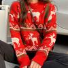 Foreign trade cross-border autumn and winter new Korean version of women's clothing loose couple Christmas tree deer thickened jacquard sweater