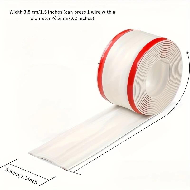 1/3M Floor Cable Protector Self-Adhesive PVC Flexible Cable Protection Strip Prevent Trip Floor Covering Decoration Cable Duct
