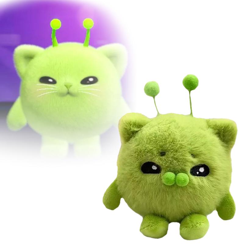 12CM Cute Mini Alien Hakimi Cat Plush Toys Soft Animal Green Kitty Peripheral Plushies Pendant Doll Kid Birthday Accompany Gifts