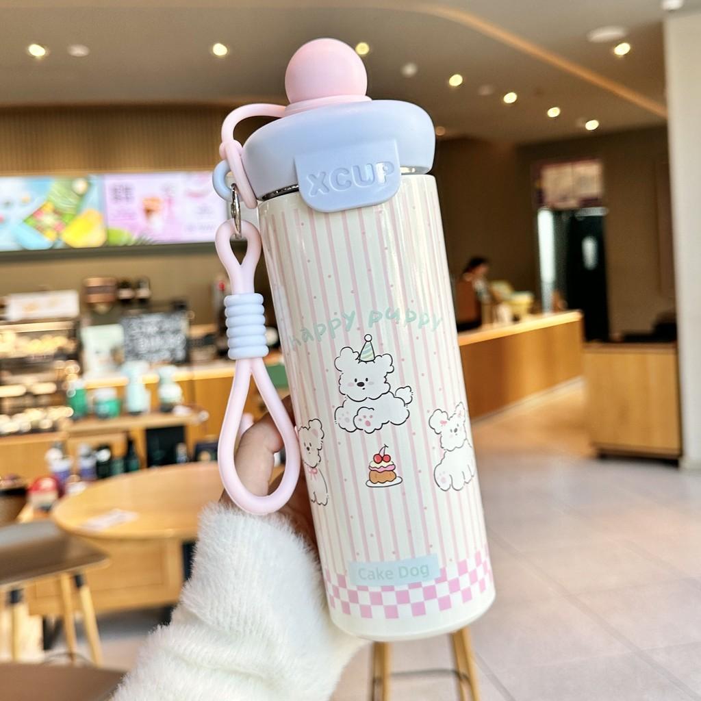 Cartoon Dog Kids Reusable Insulated Water Bottle With Handle For School And Travel