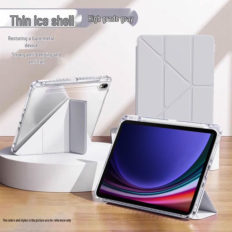 Защитный чехол для Samsung Galaxy Tab S9: 3+Y Сгиб, Прозрачный акрил, Полное покрытие