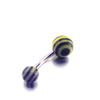 [E6757] - Body Piercing Ball 'Tecno' Yellow Black