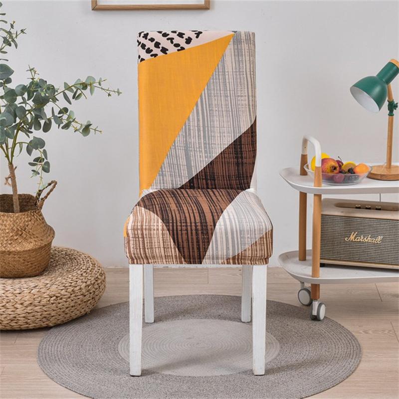 1шт Геометрический Чехол для стула для столовой Эластичные универсальные чехлы для сидений для кухни Свадебный банкет Housse De Chaise