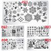 New Snow Flake Flower Elk Stainless Steel Image Stencil Christmas Stamping Plates Nail Art Template