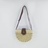 Handheld Bag Women's New Grass Woven Bags Paper Rope Hollow Small Half Circular Woven Bag Summer Seaside Beach Bag Shoulder Bags