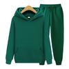 New Men Women Tracksuit Hoodies Casual Solid Color Thick Pullover and Long Pant 2-piece Set Men Autumn Fleece Jogger Sports Suit