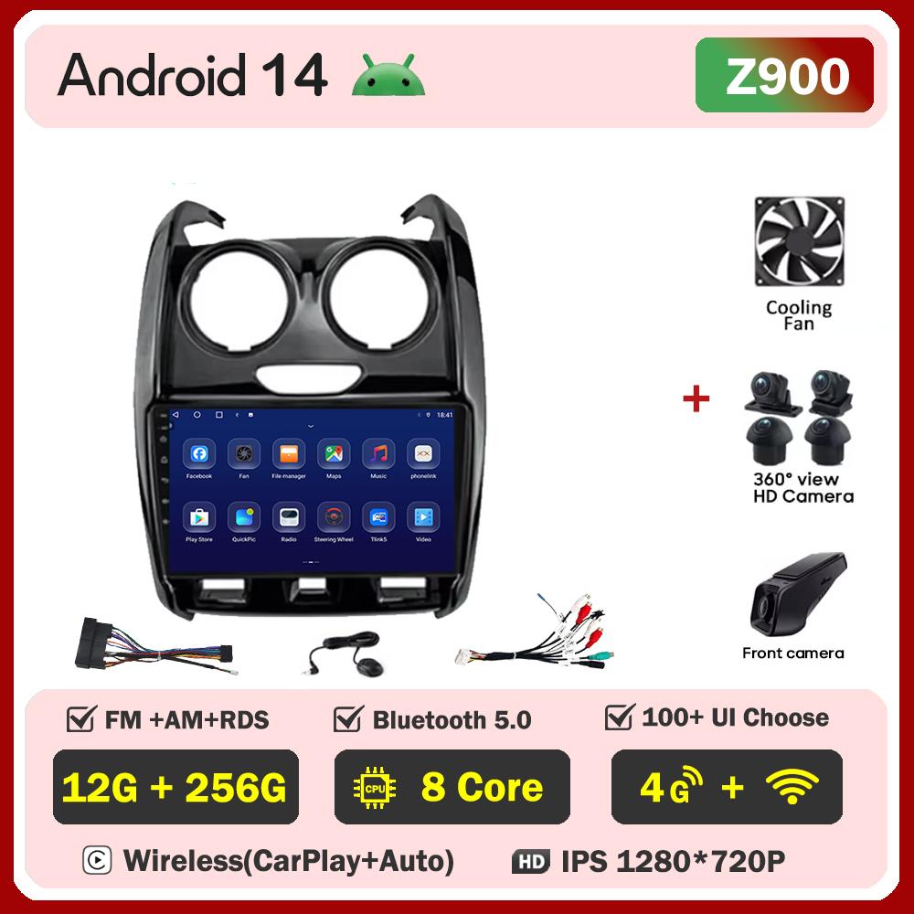 Автомобильное радио для Renault Duster 2015 - 2020 для LADA Largus 2021 Android 14 Мультимедийный проигрыватель GPS Навигация Carplay Android Auto