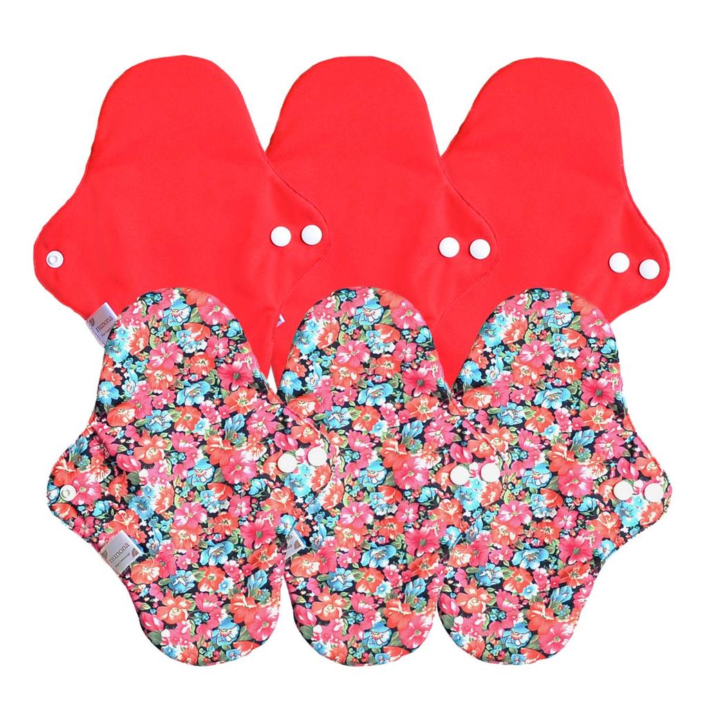 Стирать и сушить Салфетки дневные органические тканевые 25 см набор из 6 шт. [Easy 3D] 100% [Красный/Ромашка]