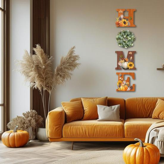 Настенная табличка «Дом» с искусственным эвкалиптовым венком, деревенские деревянные буквы для дома, декоративное настенное искусство для гостиной, кухни, прихожей, декор фермерского дома