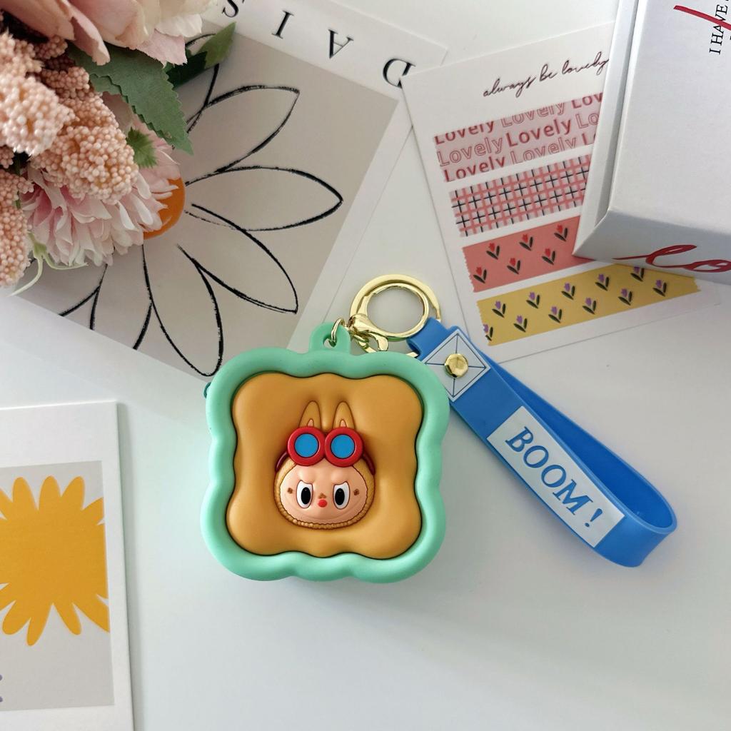 Милый силиконовый кошелек для монет в виде капибары, мультяшный кошелек-капибара, мини-сумка для ключей, трехмерная квадратная сумка, забавный кулон для рюкзака